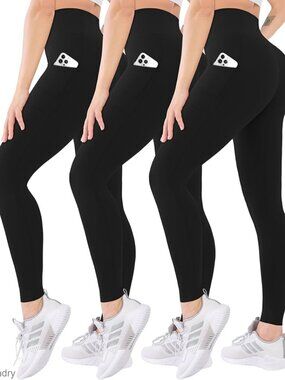 High Waisted Leggings with Pockets Tummy Control Activewear Yoga Running